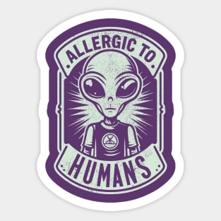 Allergic to Humans Introverted Alien Sticker